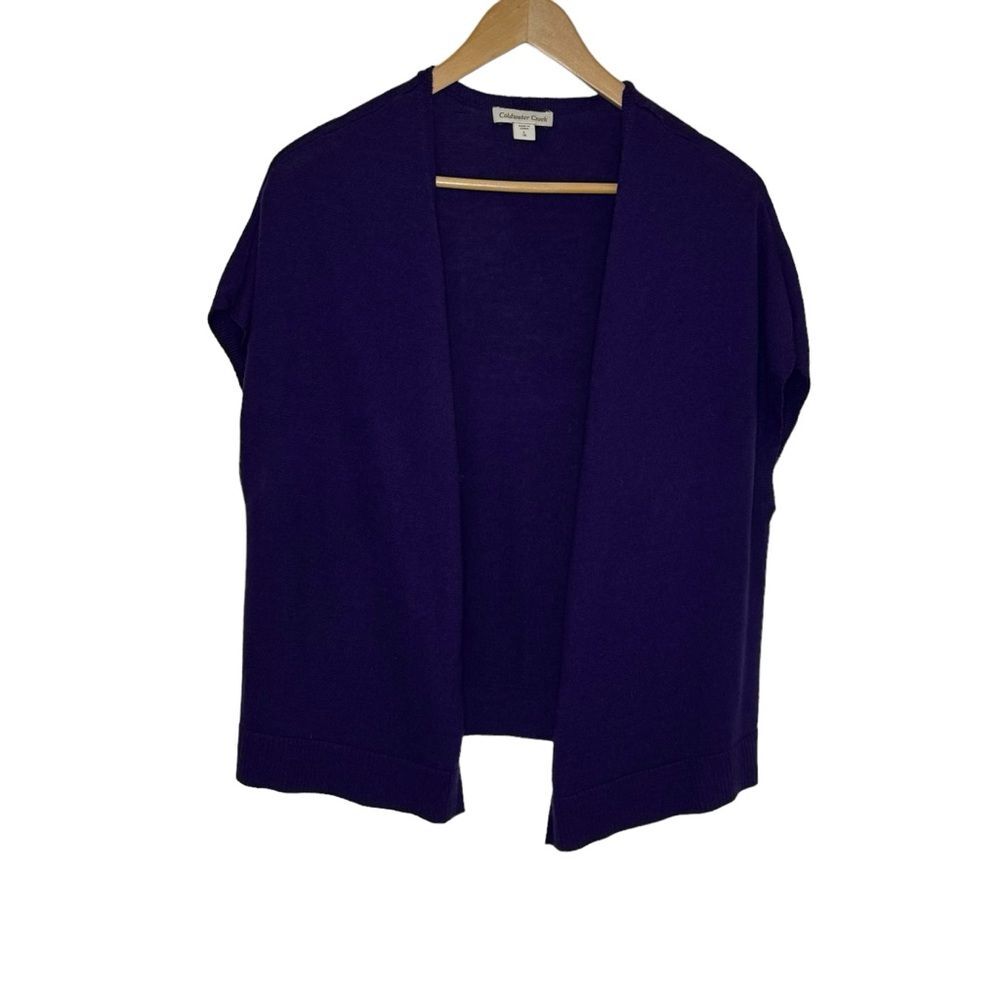 Coldwater Creek Women's Purple Open Front Cardigan Vest Topper Size Large